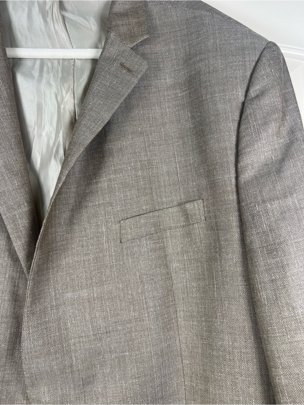 Ralph Lauren Dillard's Wool Silk Linen Blazer Sport Coat Tan Gray Mens 54R EUC - Picture 6 of 16